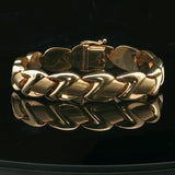 14k Yellow Gold 20g Ladies 12mm Fancy Link Bracelet Italy 7"