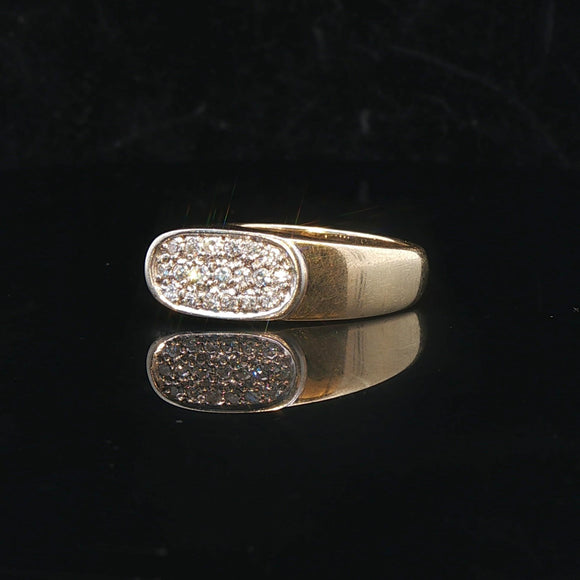 14k Yellow Gold and 0.50cttw Diamond Geometric Abstract Ring Size 6.5