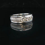 14k White Gold and 0.50cttw Three Diamond Band Ring Size 8.5