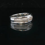 14k White Gold and 0.50cttw Three Diamond Band Ring Size 8.5
