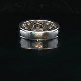 14k White Gold and 0.50cttw Three Diamond Band Ring Size 8.5