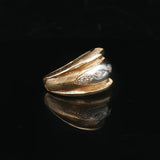 14k Yellow and White Gold Diamond Vintage 7.9g Band Ring Size 6.75
