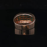 14k Yellow Gold Emerald and Diamond 6.5g Ring Size 7