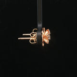 14k Rose Gold and Diamond Floral Stud Earrings