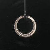18k White Gold and 1cttw Diamond Inside Out Hoop Earrings Italy 1"