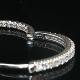 18k White Gold and 1cttw Diamond Inside Out Hoop Earrings Italy 1"