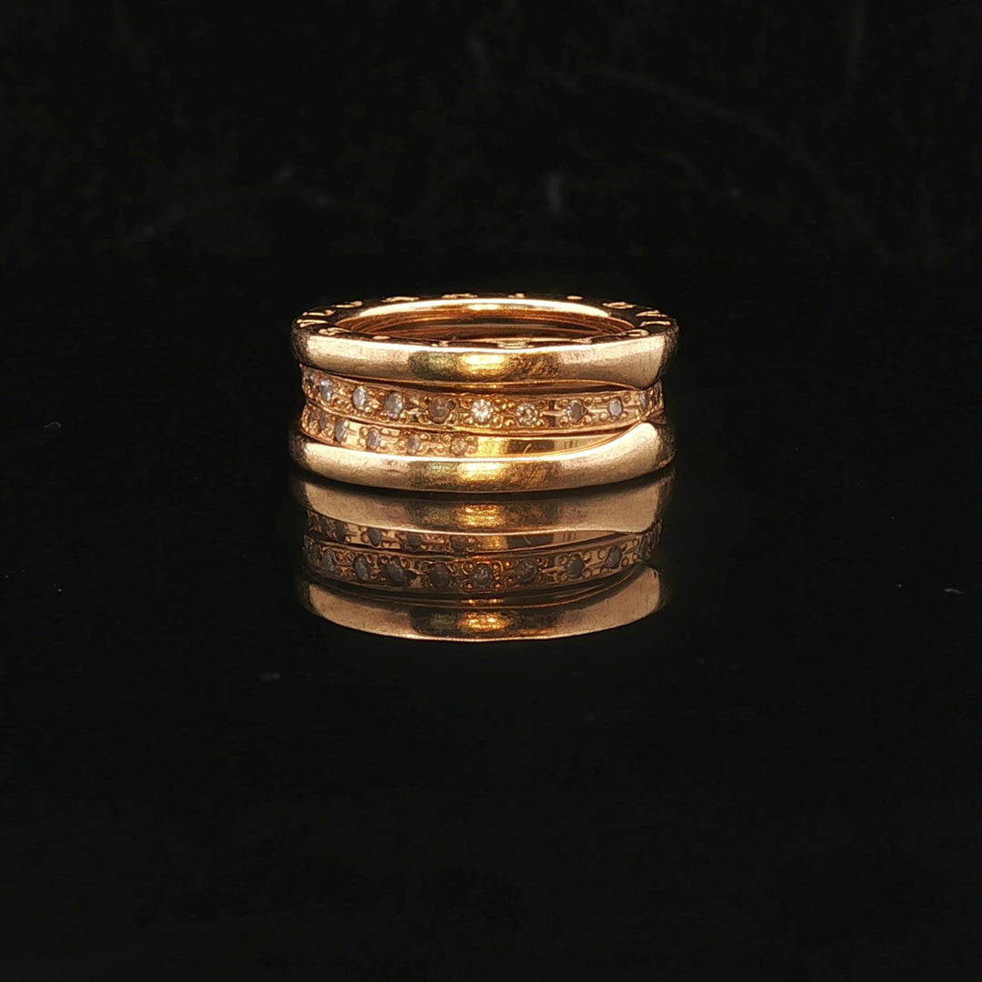 Bulgari B.zero1 18k Yellow Gold and Diamond Band Ring Size 5.5