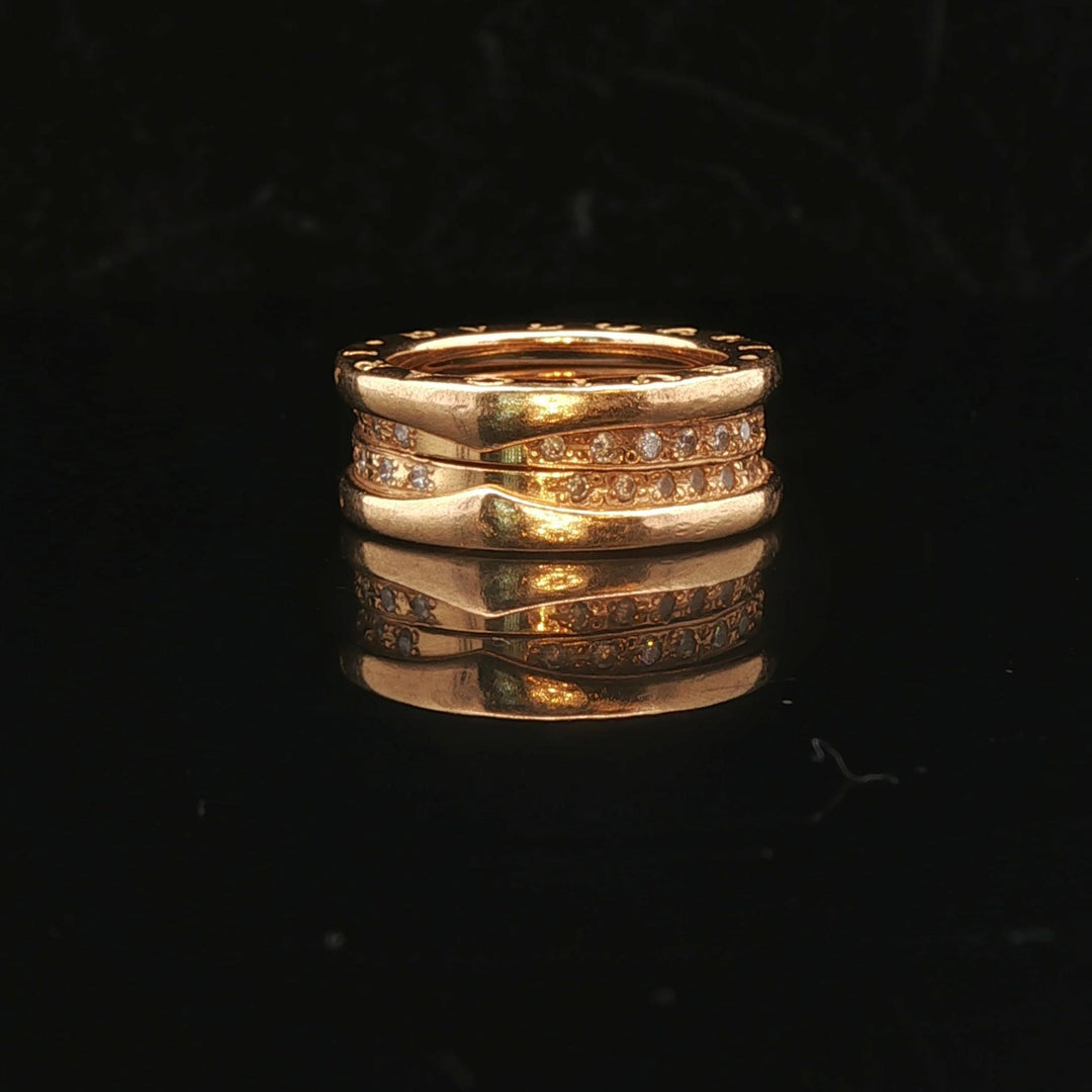 Bulgari B.zero1 18k Yellow Gold and Diamond Band Ring Size 5.5