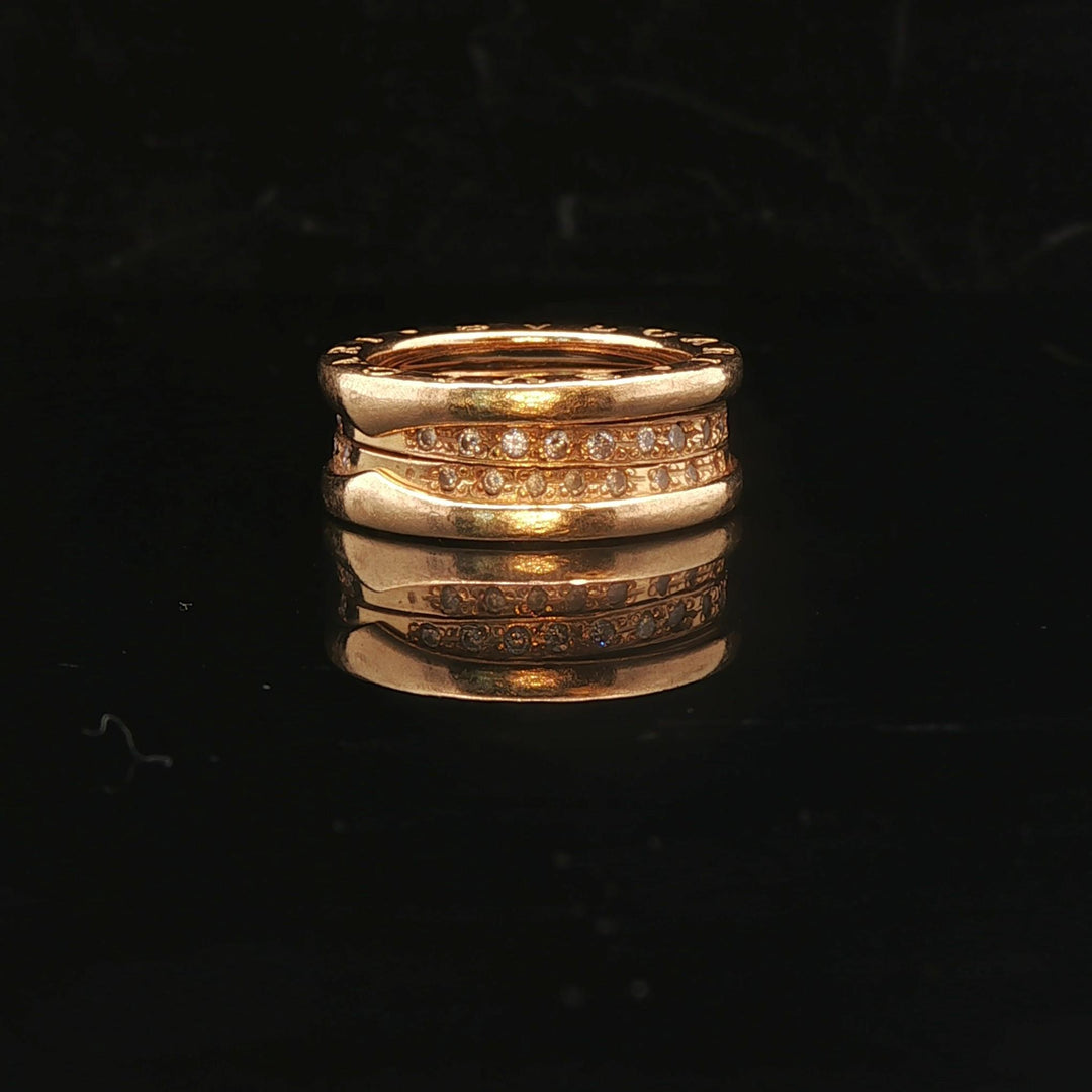 Bulgari B.zero1 18k Yellow Gold and Diamond Band Ring Size 5.5