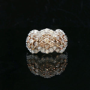 10k Yellow Gold 3cttw Chocolate and White Diamond Ring Size 7