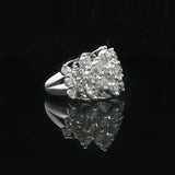 10k White Gold and 4cttw Diamond Ladies Cluster Ring Size 7