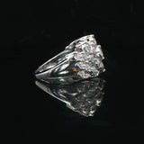 10k White Gold and 4cttw Diamond Ladies Cluster Ring Size 7