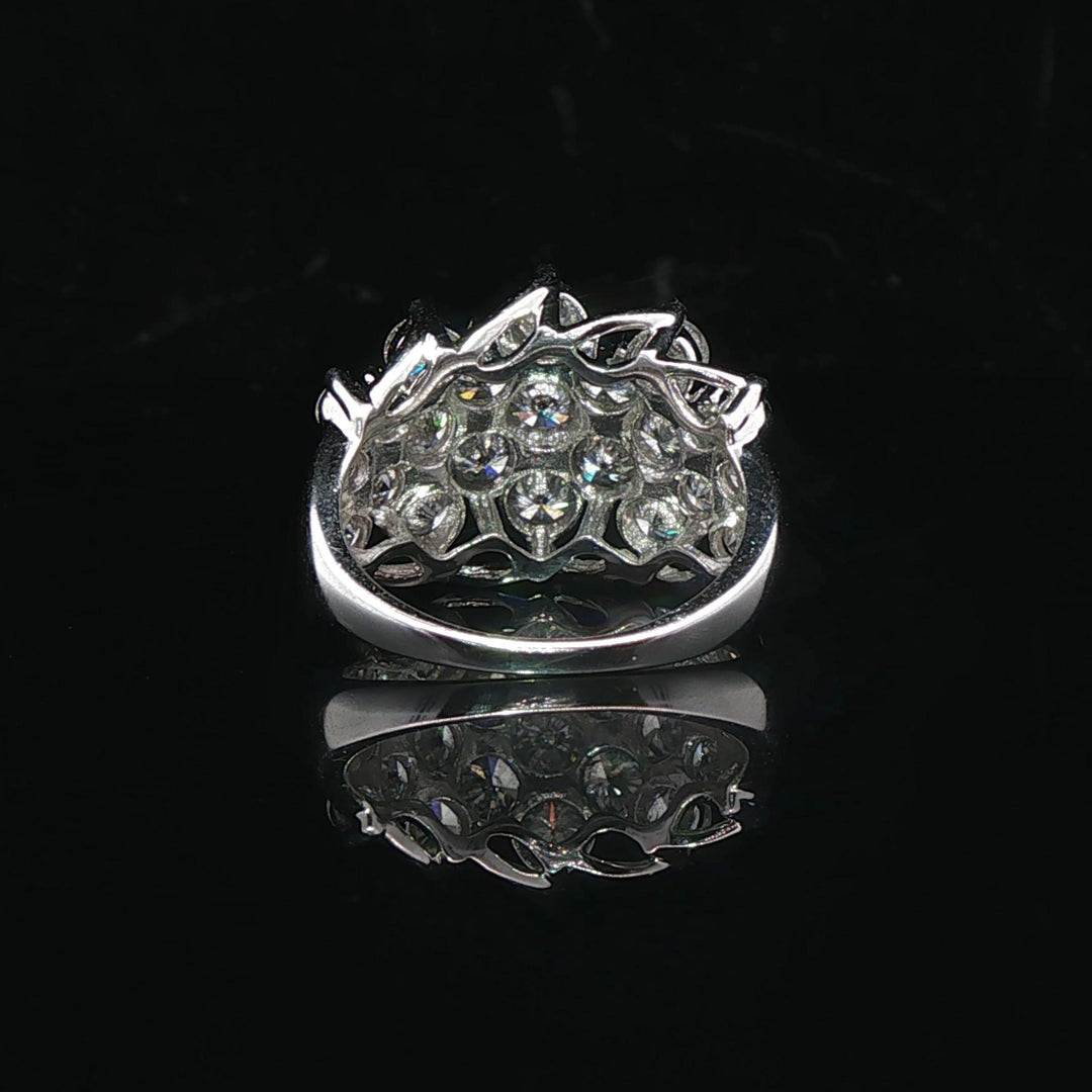 10k White Gold and 4cttw Diamond Ladies Cluster Ring Size 7