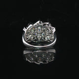 10k White Gold and 4cttw Diamond Ladies Cluster Ring Size 7