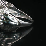 10k White Gold and 4cttw Diamond Ladies Cluster Ring Size 7