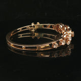 14k Yellow Gold and 3cttw Diamond Vintage Ladies Bangle Bracelet 6.5"