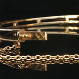 14k Yellow Gold and 3cttw Diamond Vintage Ladies Bangle Bracelet 6.5"