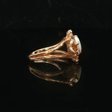 14k Yellow Gold Opal and Diamond Vintage Ladies Floral Ring Size 5