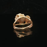 14k Yellow Gold Opal and Diamond Vintage Ladies Floral Ring Size 5