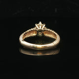 14k Yellow Gold Blue Sapphire and Diamond Ladies Ring Size 8