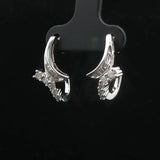 14k White Gold and 0.50cttw Diamond Huggie Earrings