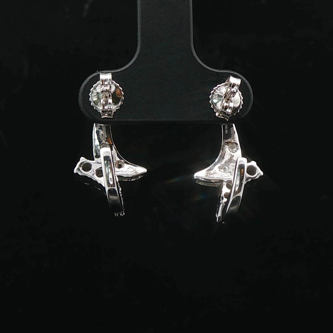 14k White Gold and 0.50cttw Diamond Huggie Earrings