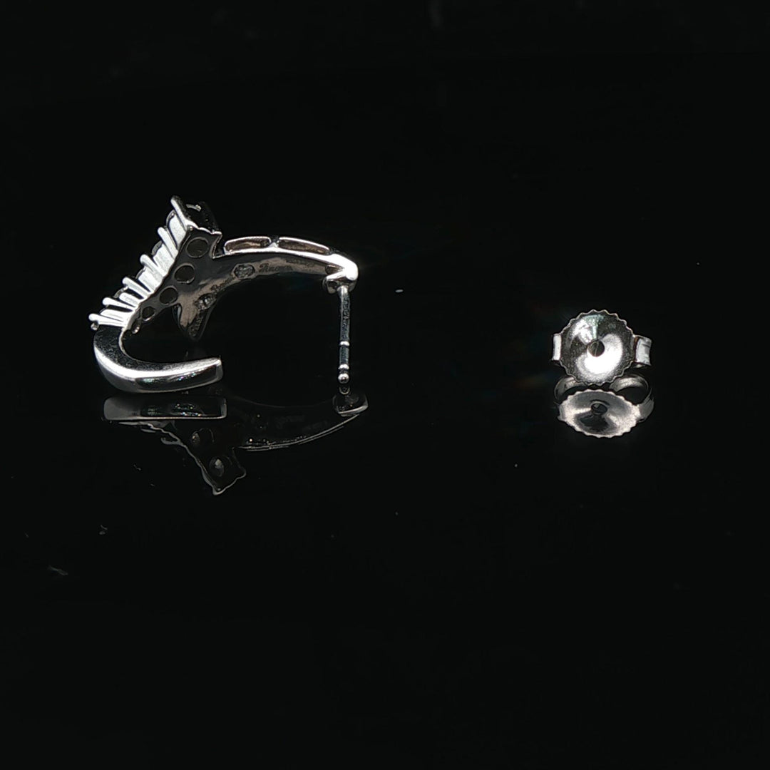 14k White Gold and 0.50cttw Diamond Huggie Earrings
