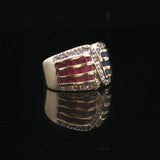 14k Yellow Gold Ruby Sapphire and Diamond Ladies Ring Size 3.75
