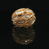 14k Yellow Gold and 2cttw Diamond 22g Heavy Bombe Ring Size 6.25