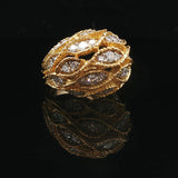 14k Yellow Gold and 2cttw Diamond 22g Heavy Bombe Ring Size 6.25
