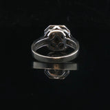 18k Two Tone Gold and 1.26cttw White and Yellow Diamond Halo Ring Size 6.5
