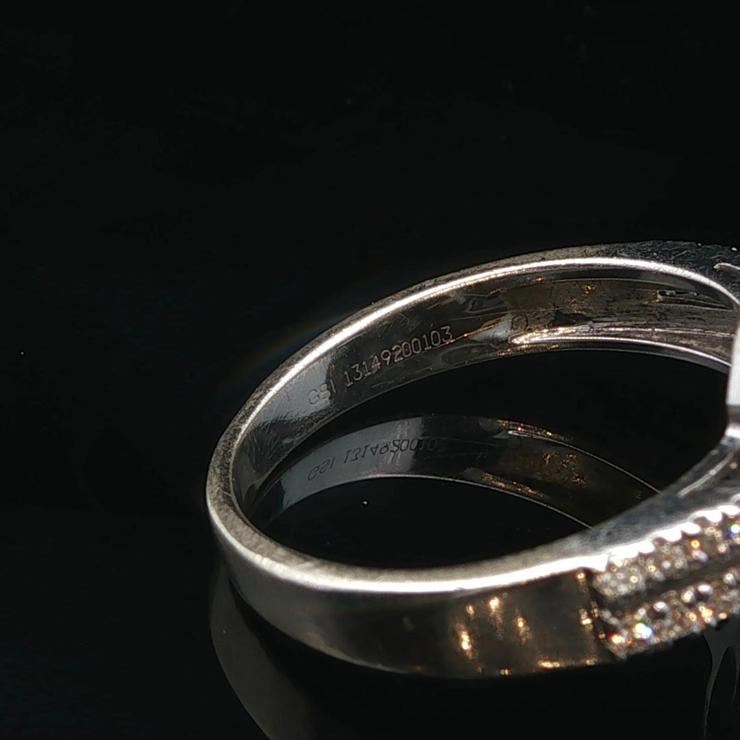 18k Two Tone Gold and 1.26cttw White and Yellow Diamond Halo Ring Size 6.5