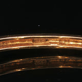 14k Yellow Gold Emerald and Diamond 16g Solid Bangle Bracelet 6.5"