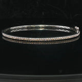 14k White Gold and Diamond 7.5g Bangle Bracelet 6.75"