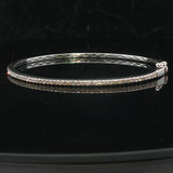 14k White Gold and Diamond 7.5g Bangle Bracelet 6.75"