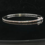 14k White Gold and Diamond 7.5g Bangle Bracelet 6.75"