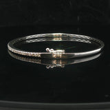 14k White Gold and Diamond 7.5g Bangle Bracelet 6.75"