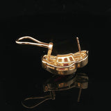 14k Yellow Gold Baguette Ruby and 2cttw Diamond Heavy Fancy Earrings