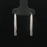 14k White Gold and 1cttw Diamond Inside Out Hoop Earrings 1"