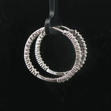 14k White Gold and 1cttw Diamond Inside Out Hoop Earrings 1"