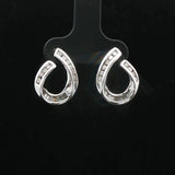 14k White Gold and 1cttw Diamond Open Loop Stud Earrings