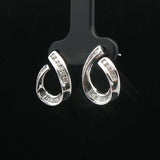 14k White Gold and 1cttw Diamond Open Loop Stud Earrings