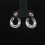 14k White Gold and 1cttw Diamond Open Loop Stud Earrings