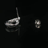 14k White Gold and 1cttw Diamond Open Loop Stud Earrings
