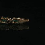 14k Yellow Gold Emerald and Diamond Ladies Link Bracelet 7"