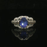 LeVian 14k White Gold Tanzanite and 0.50cttw Diamond Ladies Ring Size 7
