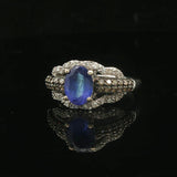 LeVian 14k White Gold Tanzanite and 0.50cttw Diamond Ladies Ring Size 7