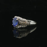 LeVian 14k White Gold Tanzanite and 0.50cttw Diamond Ladies Ring Size 7
