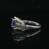 LeVian 14k White Gold Tanzanite and 0.50cttw Diamond Ladies Ring Size 7