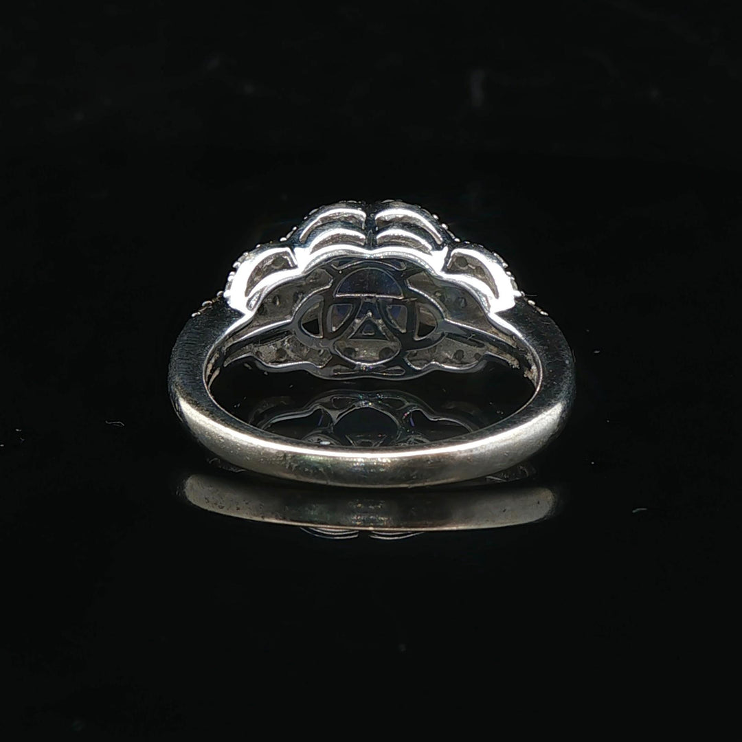LeVian 14k White Gold Tanzanite and 0.50cttw Diamond Ladies Ring Size 7